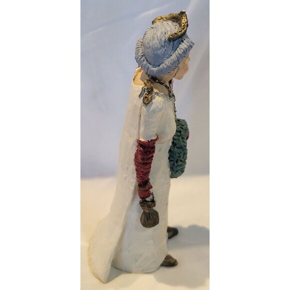 Vintage Hanford Crumpleton Elderly Woman Resin Figurine 1991 Wreath  Roses - Picture 10 of 10